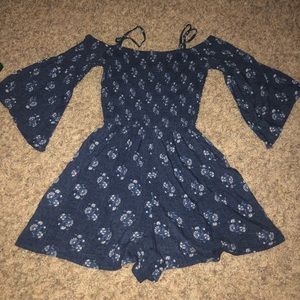 navy blue hollister romper